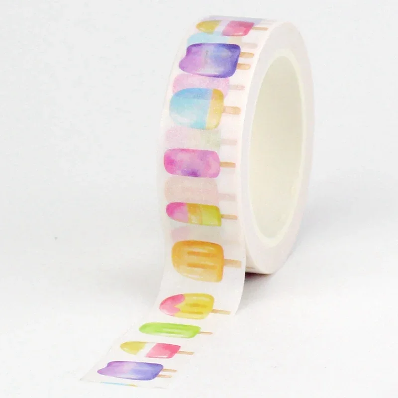 NEW 1PC 10M Decor Ice-lolly Summer Washi Tape for Scrapbooking Journaling Adhesive Masking Tape Cute  Stationery Supply