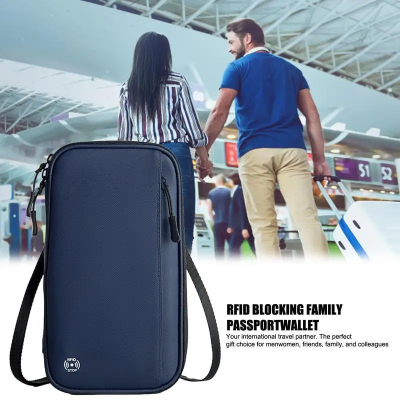 Passport Wallet Portable And Foldable Travel Document Organizer With Zippe Family Passport Holder Wallet For Cards Boarding Pass