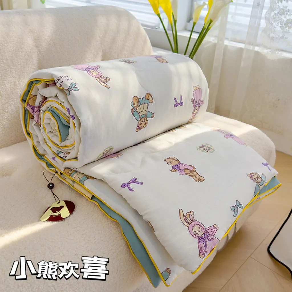 

Soft Air Conditioning Four Season Duvet Summer Thin Quilt Comforter Breathable Soft Office Nap Throw Blanket