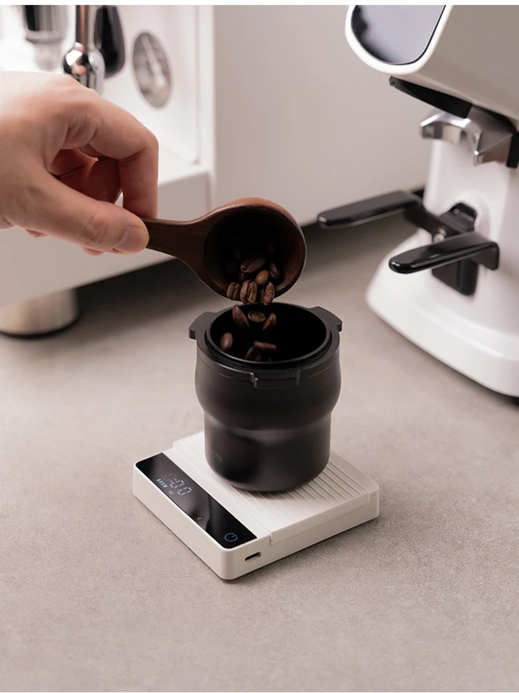 Italienische Mini-Espresso-Kaffee-elektronische Waage, tragbare spezielle handgebrühte Kaffeebohnenwaage, Barista-Timing-Wiegerät