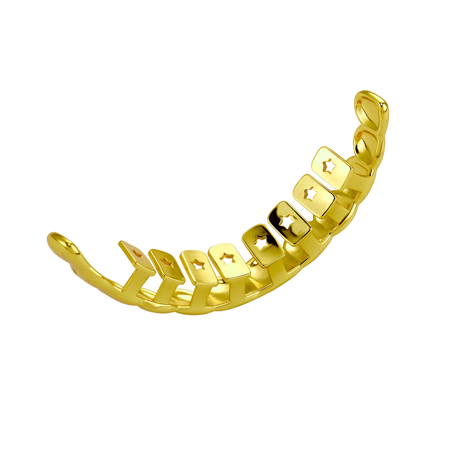 JINAO Hip Hop Smooth surface long 12Teeth Grillz set Men Women Top&Bottom shinny Sun Flower Grill Punk Rapper Christmas