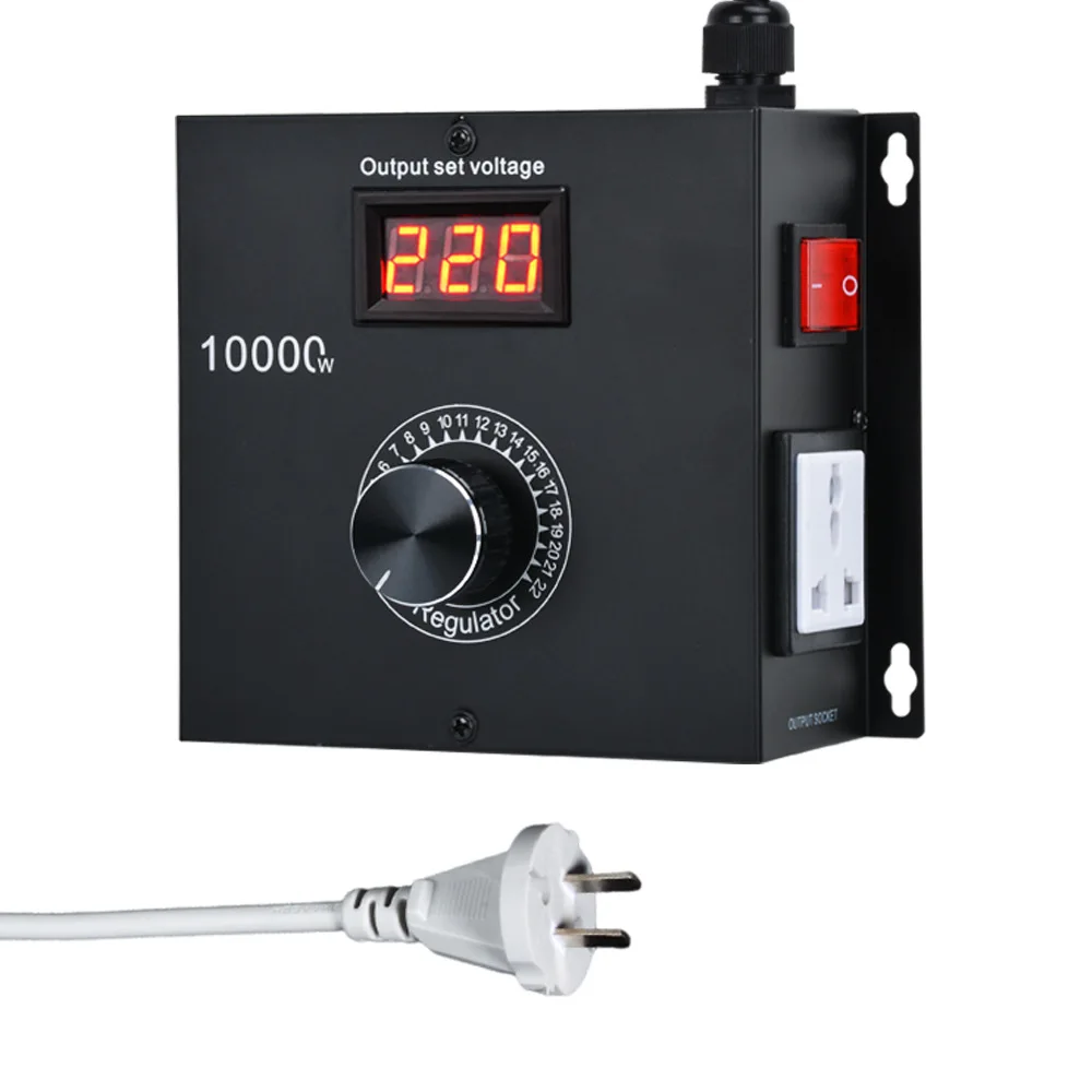 10000W High Power Electronic Voltage Regulator Fan Drill Transmission Governor Thermostat Silicon Controller 220V