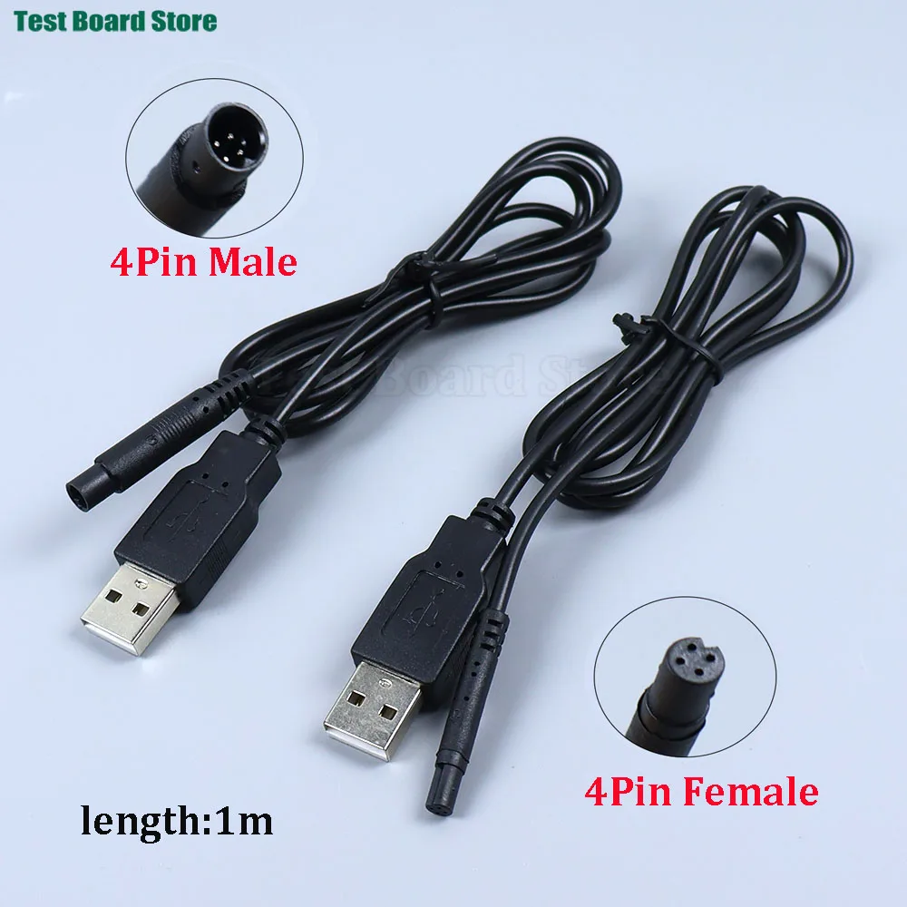 USB 2.0 to 4Pin Male/Female Cord Car Rear View Vehicle DVR Camera Extension Connector Cable Cord HD Monitor Camera Wire 1M