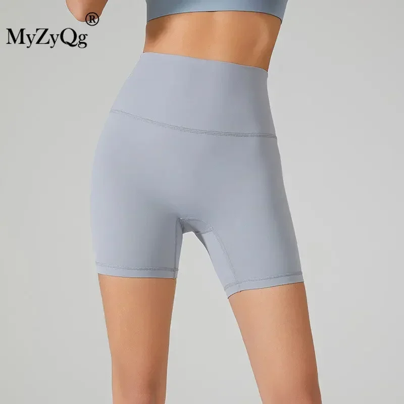 MyZyQg Women Yoga Leggings Shorts High Waist Peach Butt Lift Fitness Running Sports Tight Five-point Pants