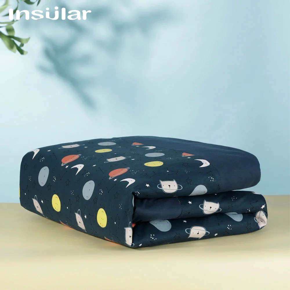 Insular Baby Cotton Quilt Infant Four-season Quilt Children Cartoon Cotton Blanket Kids Detachable Quilt Stroller Sleep Cover