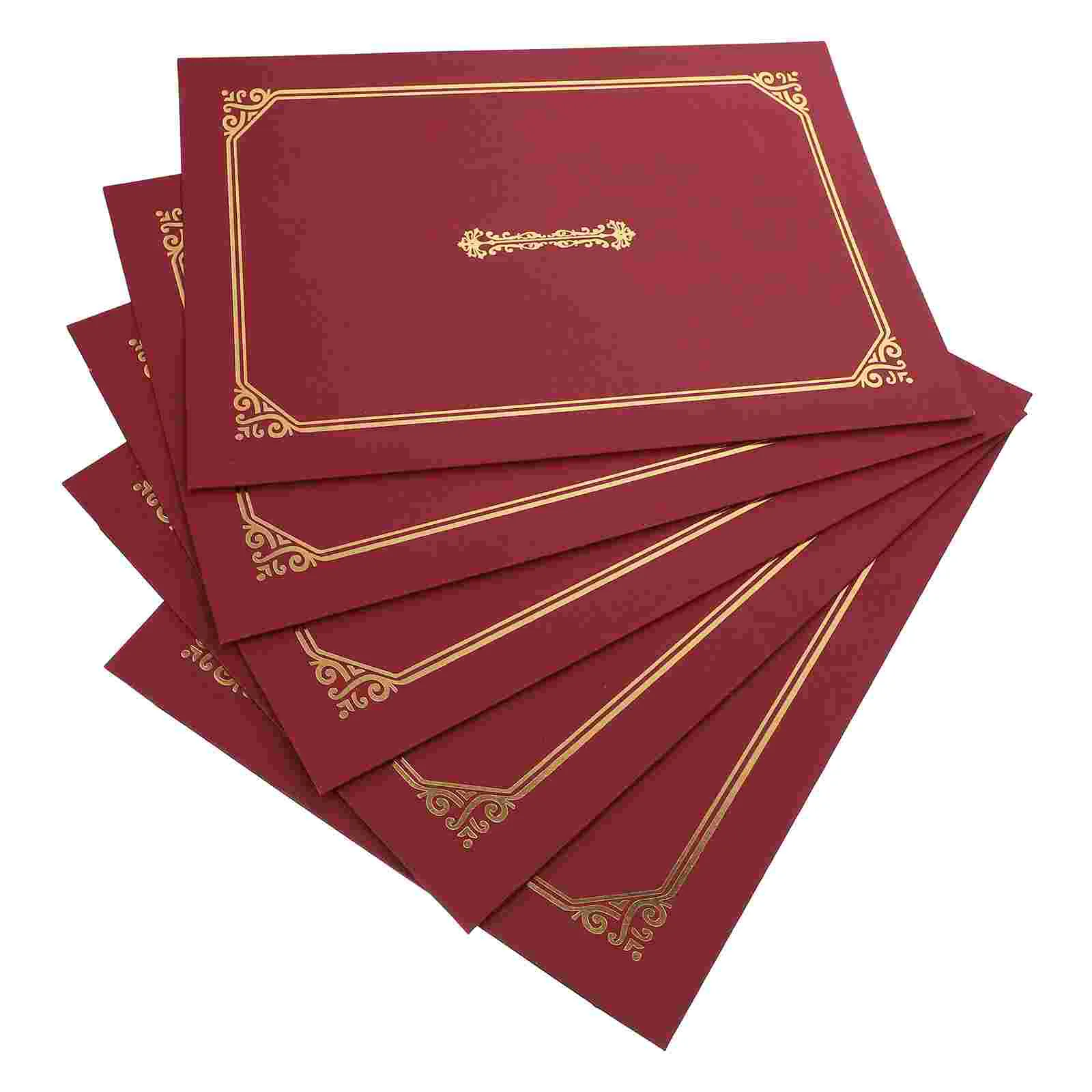 

5 Pcs Honor Certificate Cover Envelopes Music Diploma Paper Document Award Covers Staff Protective