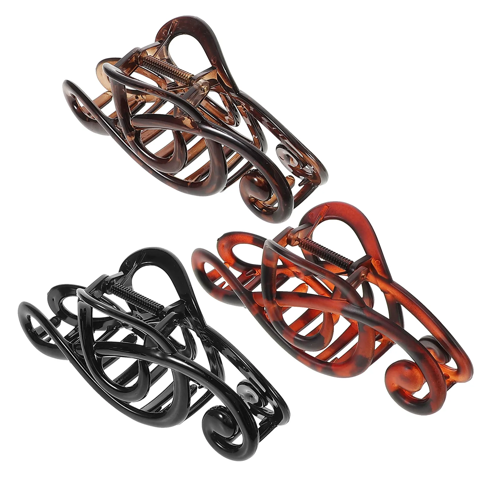 

Набор из 3 матовых акриловых заколок-крабов для волос с сильной фиксацией для повседневных и праздничных причесок, забавные заколки-крабы для женщин