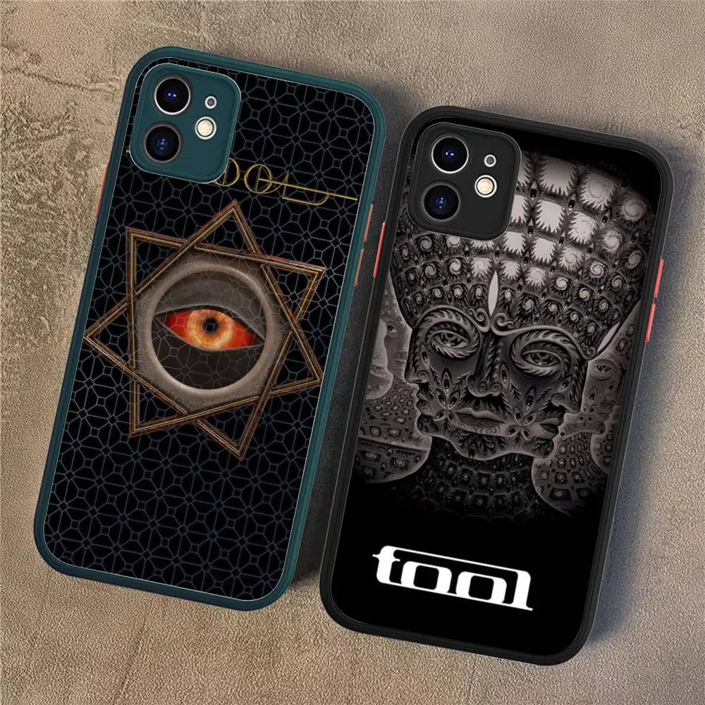 

1pc Retro T-TOOL Band Vintage Phone Case For IPhone 11 12 13 14 15 16 Pro Plus X XS MAX Matte Bumper Shockproof Cover