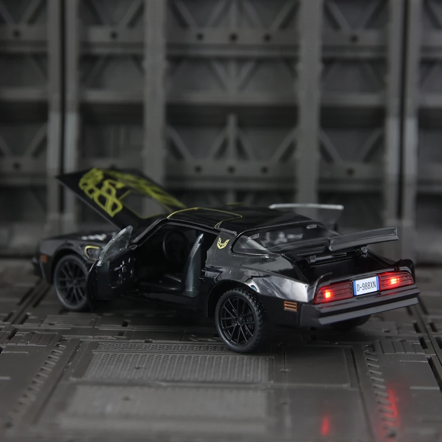 Modelo de supercoche de aleación simulada 1:32 con comentarios de luz y sonido, adornos para automóviles, puertas, capó de motor y maletero que se pueden abrir