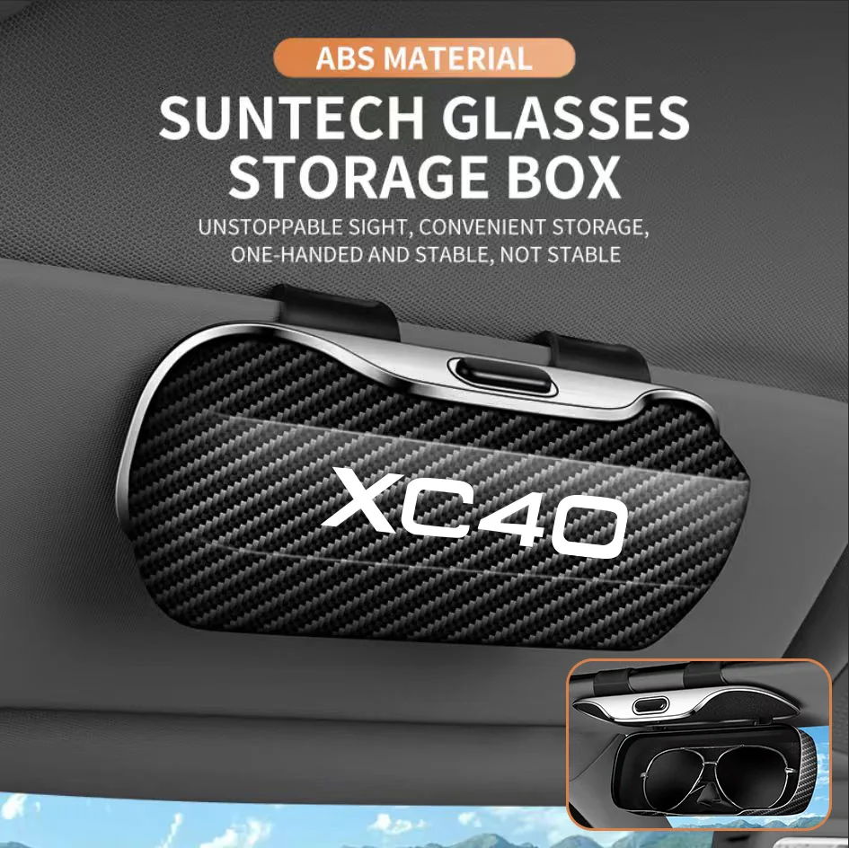

For Volvo XC90 XC60 XC40 EX30 EX40 S60 S90 C30 V40 V50 V90 Accessories Car Visor Sunglasses Glasses Case Glasses Holder Clip Box