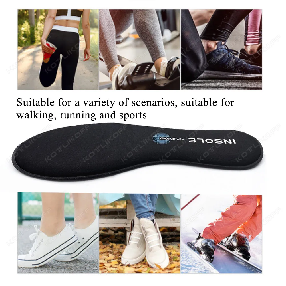 KOTLIKOFF Memory Foam Insoles For Shoes Sole Anti-Shock Deodorant Breathable Cushion Running Insoles For Feet Man Women Insoles