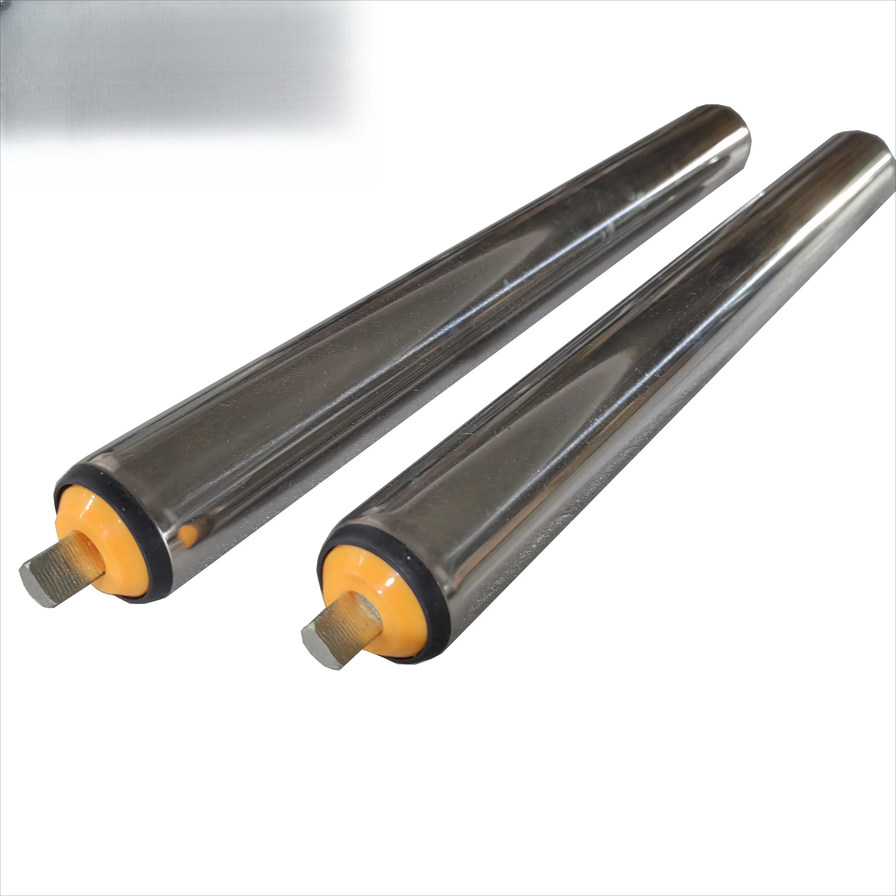 Conveyor roller with milling plane,  external thread mounting