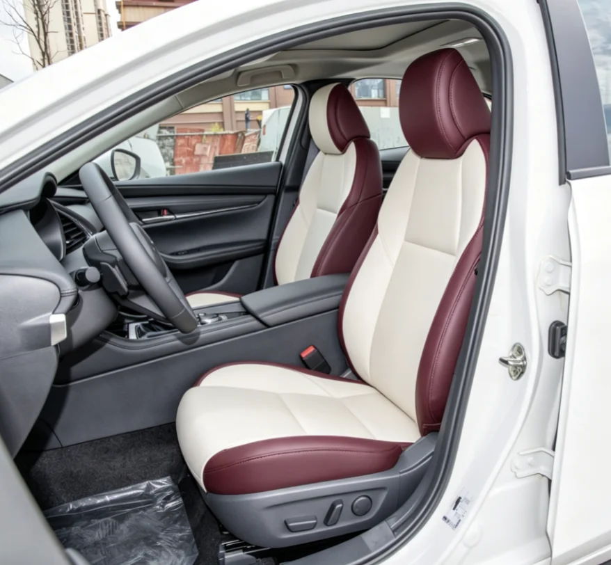 Für 2024 Mazda 3 Maßgefertigte Autositzbezüge Luxuriöses Nappaleder 100% Passgenau Innenraumzubehör 360 ° Vollständige Abdeckung – Detail 10
