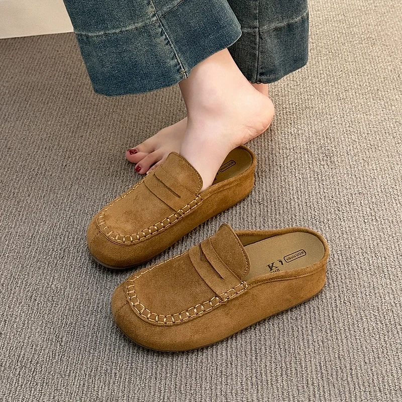 

Women's Sandals 2026 New Spring Summer Thick Bottom Heightening Casual Slip-On Half Slippers Easy Wear Lazy Casua...