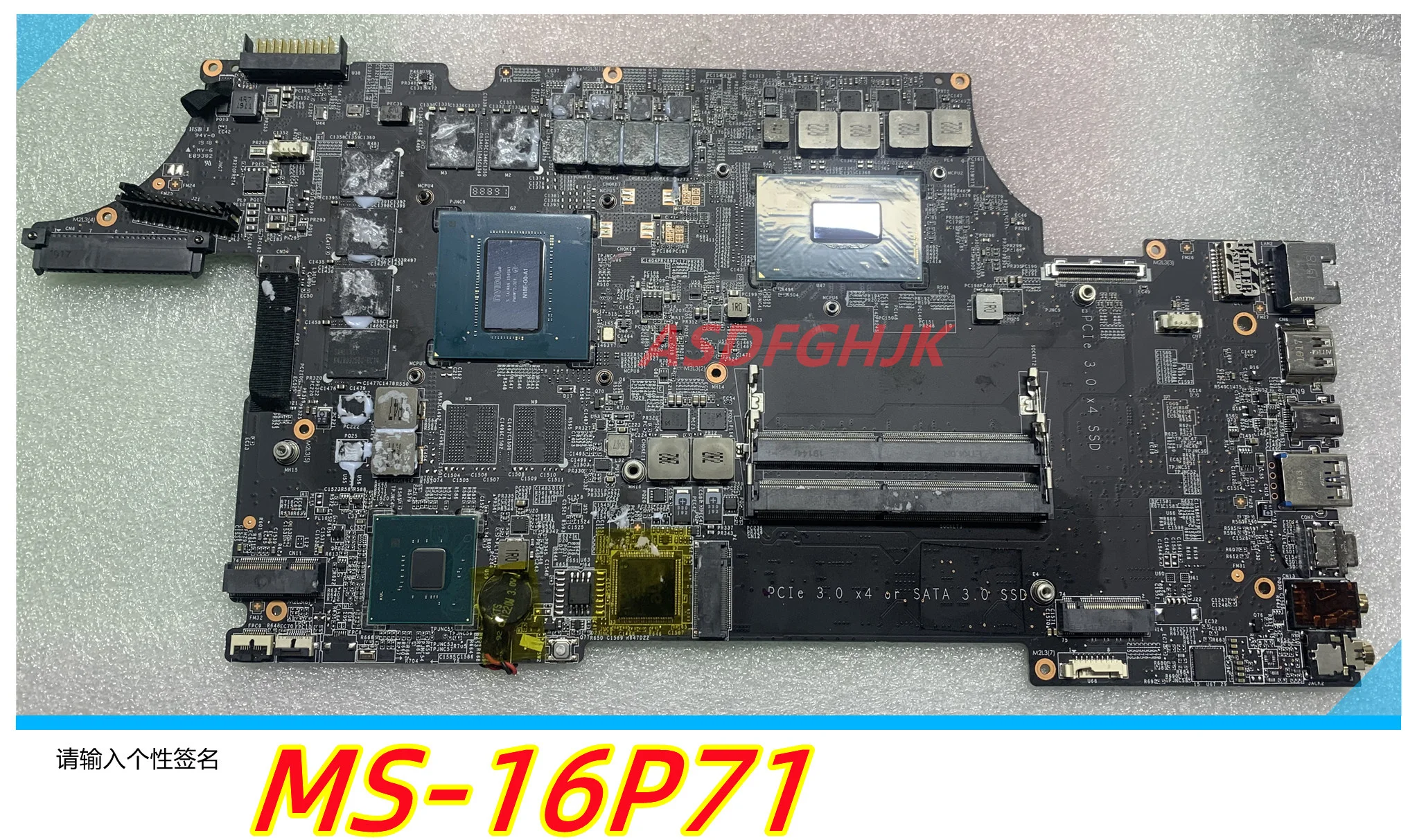  Original MS-16P71 VER 1.0 FOR MSI Ms-16p7 Ms-17c7 GE75 Laptop Motherboard With  I7-9750H Cpu And n18e-g0-a1 Working Perfect