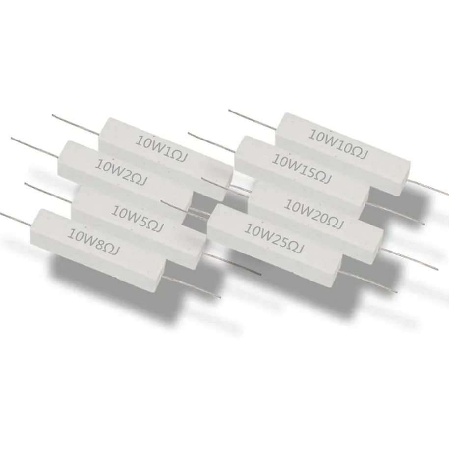 5pcs Cement Resistor RX27 SQP 10W 10 Watt 0.1 0.5 1 2 2.2 3 3.3 4.7 5 5.6 6.8 8 10 15 20 22 30 33 47 51 100 1K 2K 10K RJ Ohm