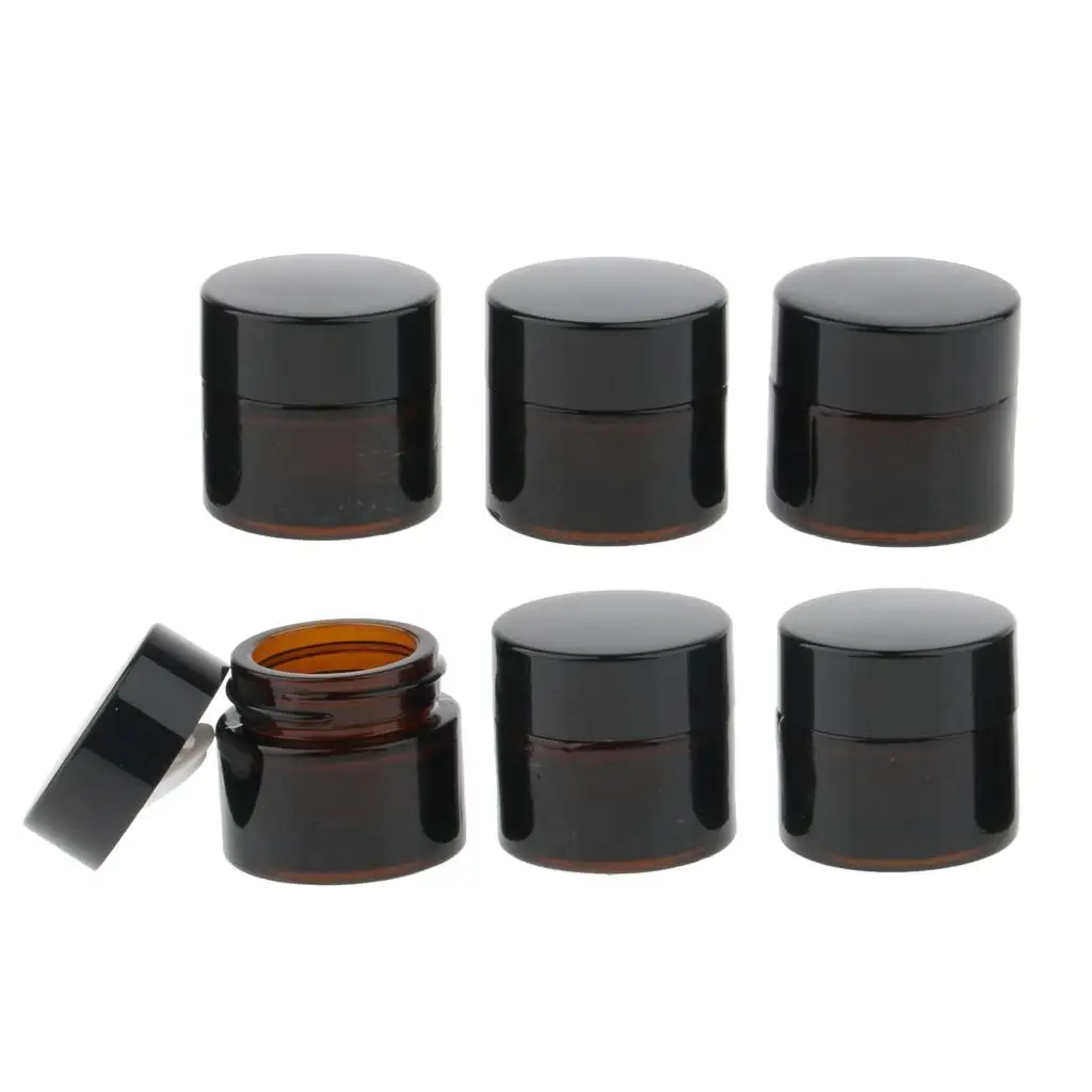 

Round Glass Jars Empty Cosmetic Containers Mini Storage Jar for Perfume Creams Makeup on the Go