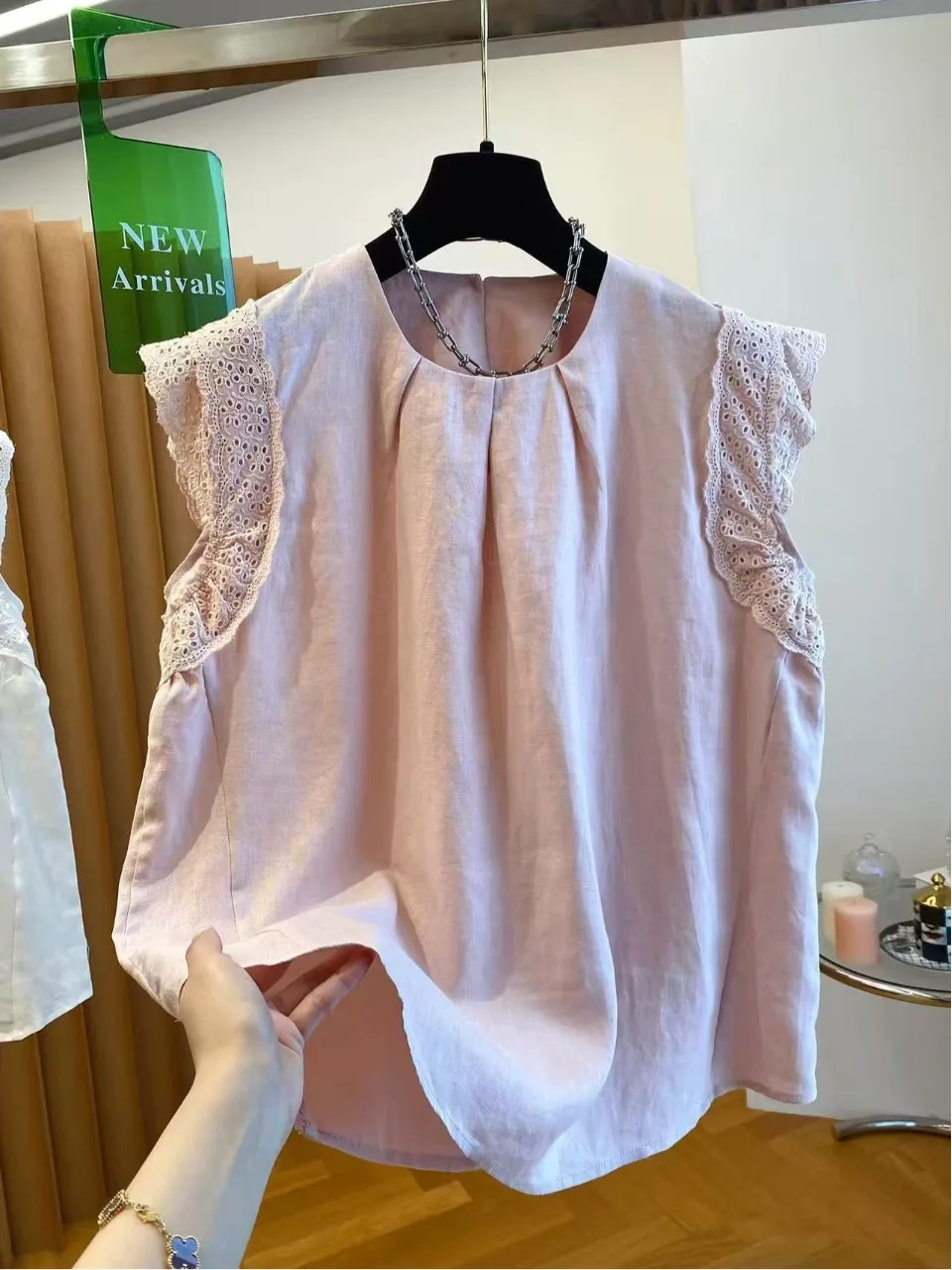 

Casual Cotton Linen Sleeveless Shirt Vest Women's Summer 2026 Breathable Loose Fit Comfortable Skin-Friendly Regular Thickness