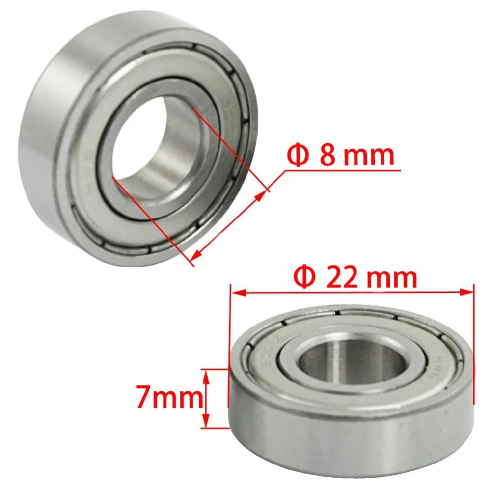 10pcs Deep Groove Ball Bearing 8*22*7 8x22x7 MM 608 ZZ Double Shielded Miniature High-carbon Steel Single Row