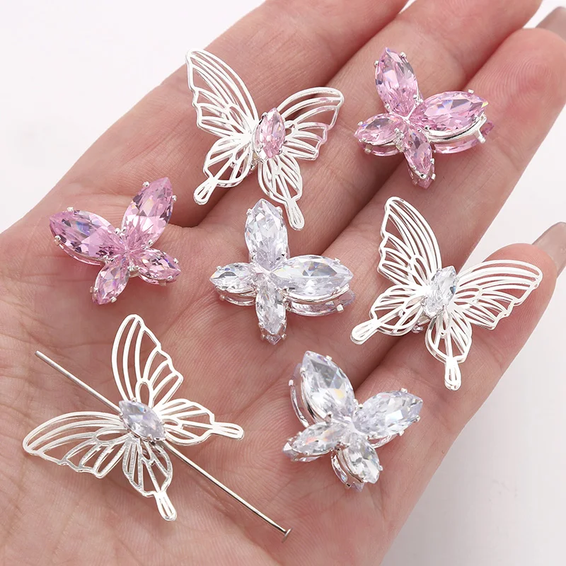 

1PC Alloy-Inlaid Zircon Butterfly Beads Loose Charms Beads For Jewelry Making Bracelets Earrings Necklaces Pendants Accessories