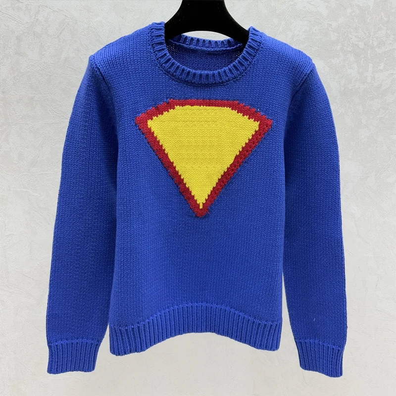 

Высококачественный трикотажный женский пуловер с ромбовидным жаккардовым узором - женская осенне-зимняя одежда 251223105