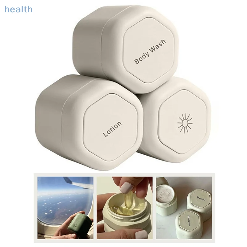 

3Pcs Portable Magnetic Cosmetic Dispenser Travel Storage Magnetic Stacking Dispenser Bottle For Face Cream Sunscreen Organizer