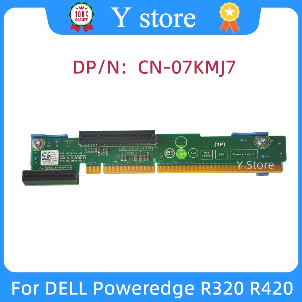 Y Store Genuine For DELL Poweredge R320 R420 2P Riser Card Slot 1 PCI-E X16 2.0 x16 7KMJ7 07KMJ7 0HC547 HC547 Dual CPU Riser