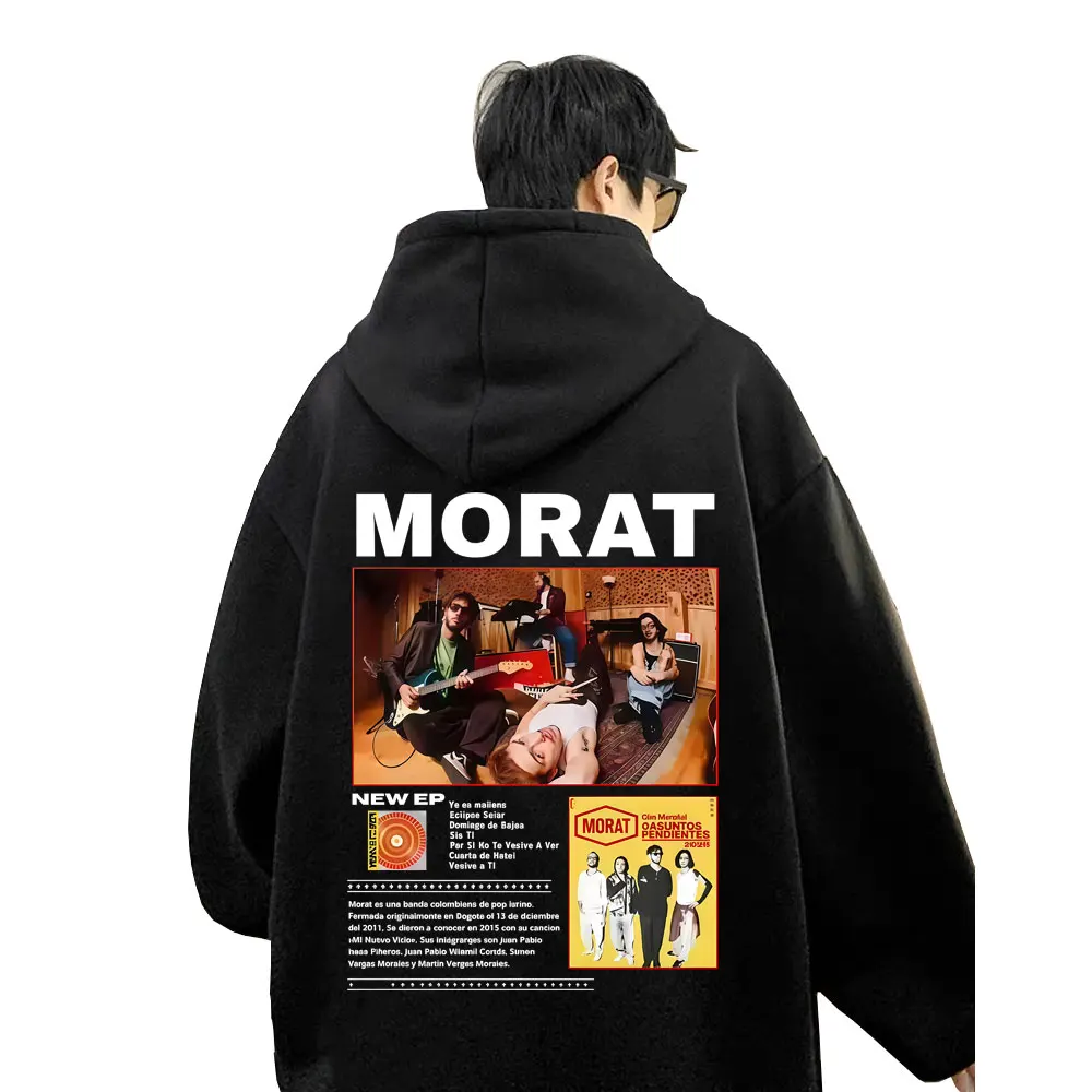 

Morat Band Asuntos Pendientes 2025 Merch Hoodie Male Fashion Pop Music Streetwear Men Women Vintage Oversized Pullover Hoodies