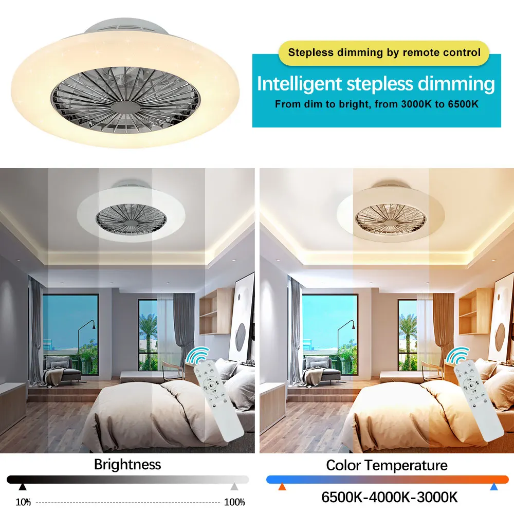 Depuley 50ซม.30วัตต์59ซม.40W 7-Blade โมเดิร์นเพดานพัดลมไฟ LED Dimmable รีโมทควบคุม3-Speed สำหรับห้องนอนห้องนั่งเล่น