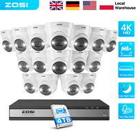 ZOSI 16CH 4K CCTV Security IP Cameras System Outdoor 8MP 5MP Two-Way Audio AI Person Vehicle Detection Video Surveillance System