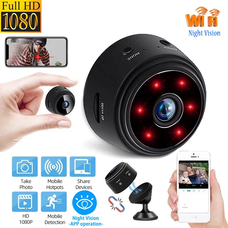 A9 mini câmera de vigilância original 1080p ip câmera de segurança em casa inteligente magnética sem fio câmeras de vigilância wi fi