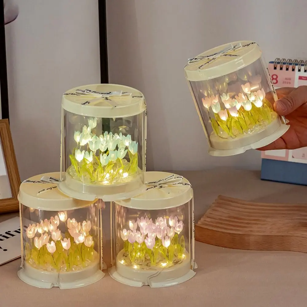 

Милый DIY тюльпан ночник ручной работы незавершенные продукты мини-тюльпан ночник материалы маленький ночник домашний декор