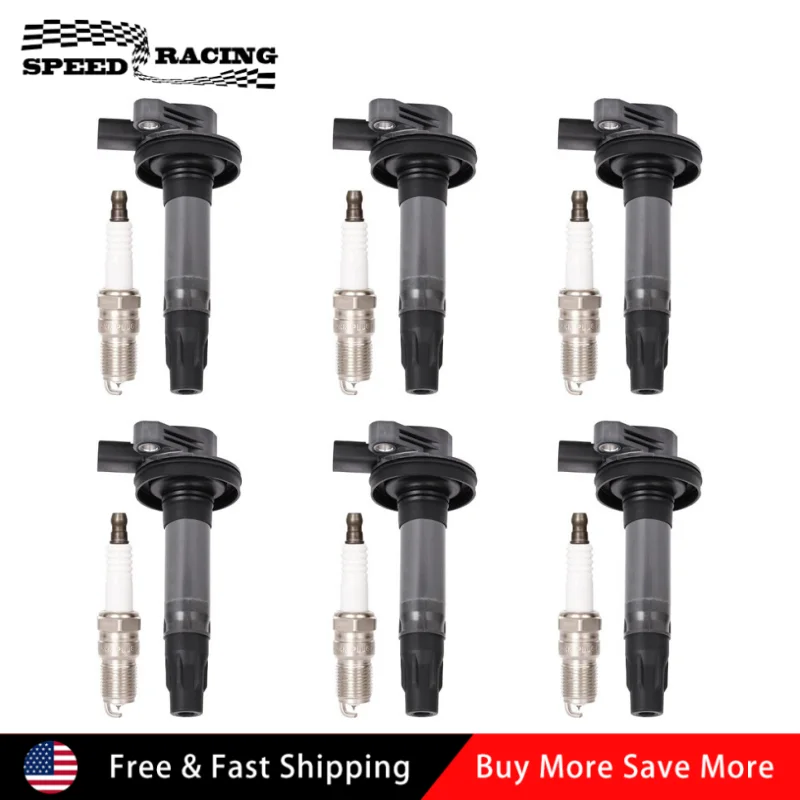 

C1595 DG520 DG-520 UF553 6pcs Spark Plugs and 6pcs Ignition Coil Packs for 2013-2016 Ford Police Interceptor Sedan 3.5L 3.7L V6