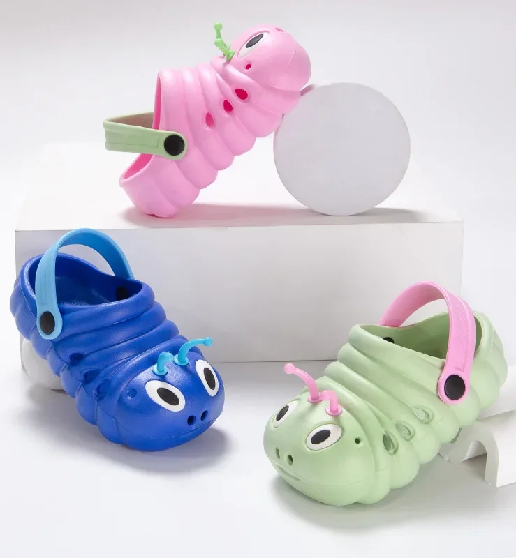 Children Garden Shoes Cute Cartoon Caterpillar Beach Sandals Babies Summer Slippers High Quality Kids Baby Slippers