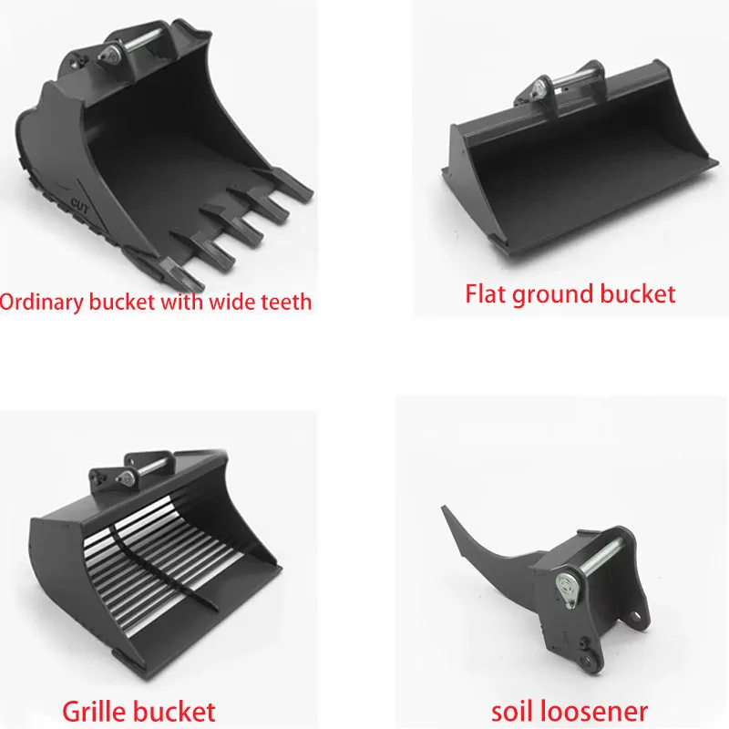 JDM 1/14 CUT Metal Flat Bucket Accessories for Toys 1/14 Hydraulic RC Excavator 914 Radio Control Digger Vehicle Cars Parts TH24