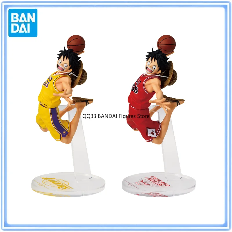 Figura de Acción Coleccionable BANDAI Original de ONE PIECE, Monkey D. Luffy de los LOS ANGELES LAKERS, Guerrero