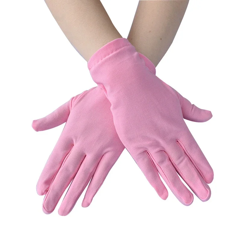 Woman Gloves for Summer Satin Sunscreen  Female Thin Solid Color Ceremonial Performance Dance Breathable Driving Gloves