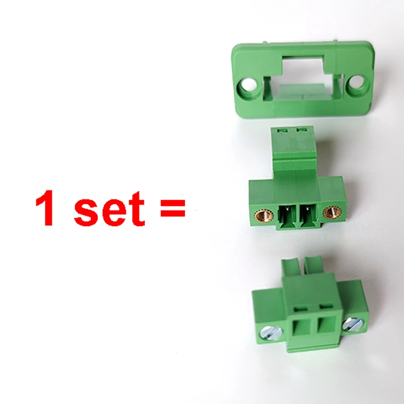 

5/10set 3.81mm Terminal Block Through-wall Welding-free Plug-in Type 2P/3P/4P/5P/6P/7P/8P/9P with Flange Fixed Panel 15EDGWC