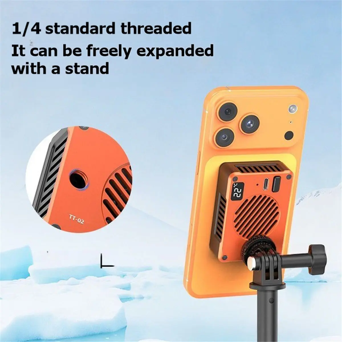 2026 New TT-02 Camera Mobile Phone Magnetic Cooler for A7M4/ZVE10/A7S3 Digital Display Semiconductor Cooler