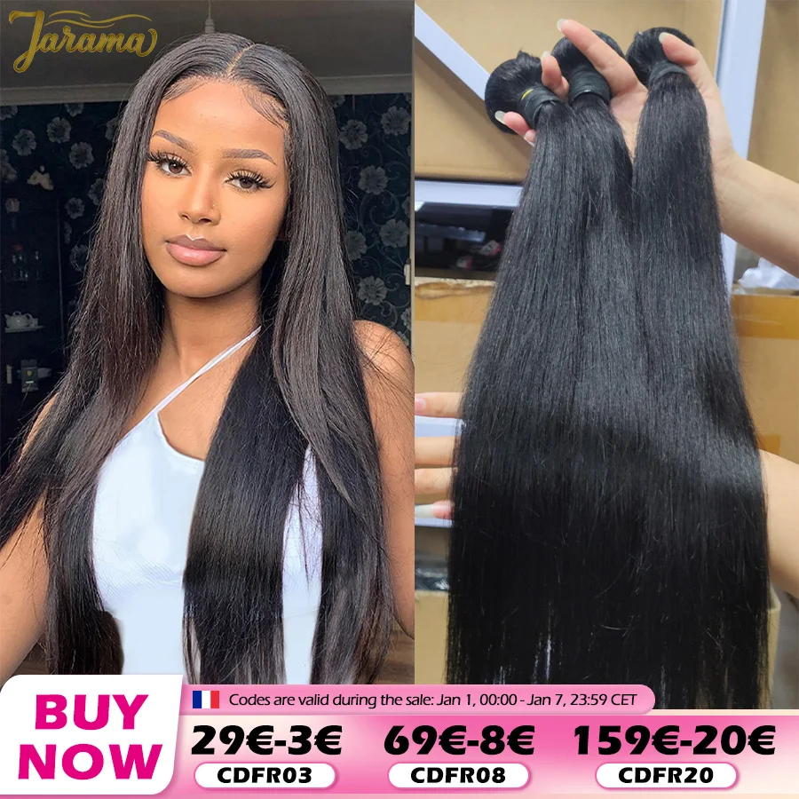 30 32 Inches Bone Straight Human Hair Bundles Brazilian 100% Human Hair Bundles Raw Hair Bundles 1/3/4 Lot Human Hair Weaves Natural Human Hair