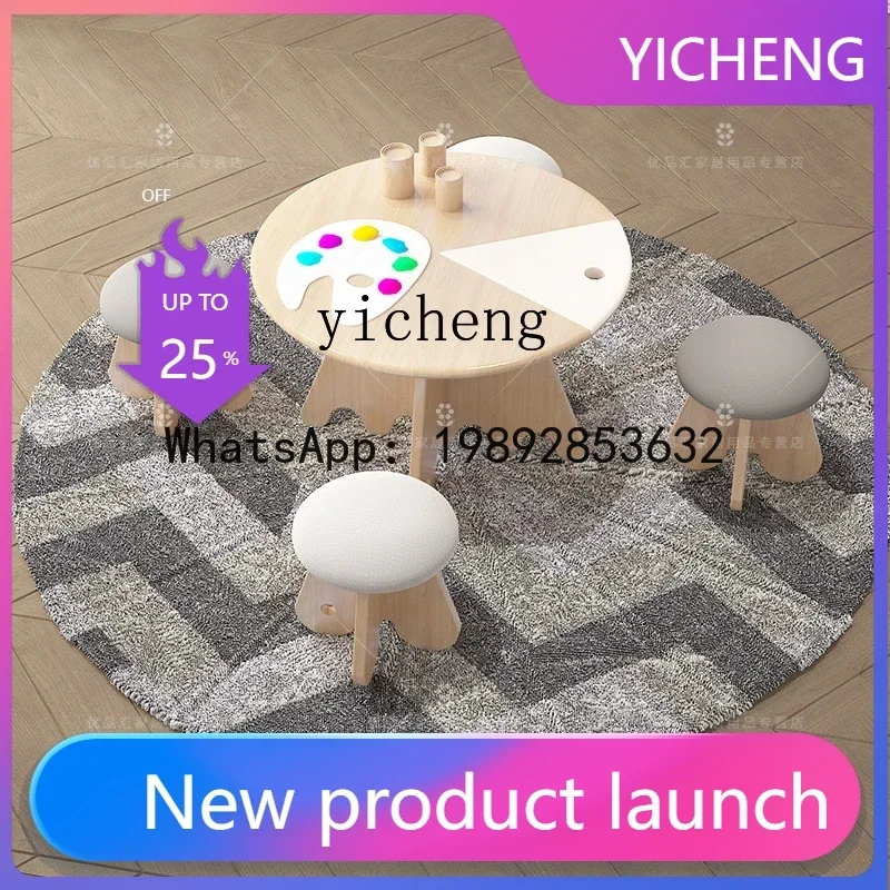 

5 Children's Tables and Chairs Suit Kindergarten Toy Table Baby Learning Desk Multifunctional Table Handmade Table