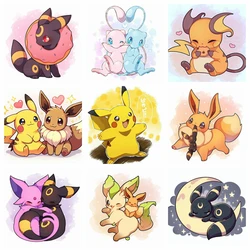 DIY Diamond Art Painting Kits Eevee Pokemon Cute Anime Cartoon Embroidery Mosaic Cross Stitch Home Decor Children's Gift Crafts