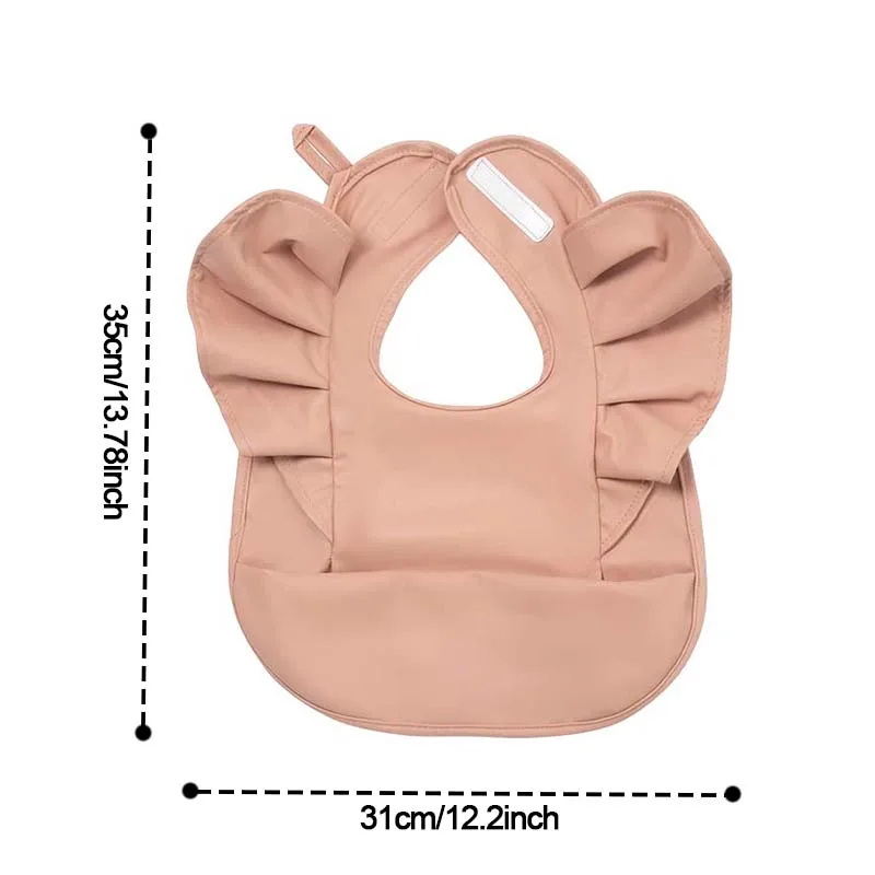 Baby PU Waterproof Bib Food Bag With Angel Wings Children Food Supplement Anti-dirty Saliva Pocket Baberos Bebé Solid Color Bibs