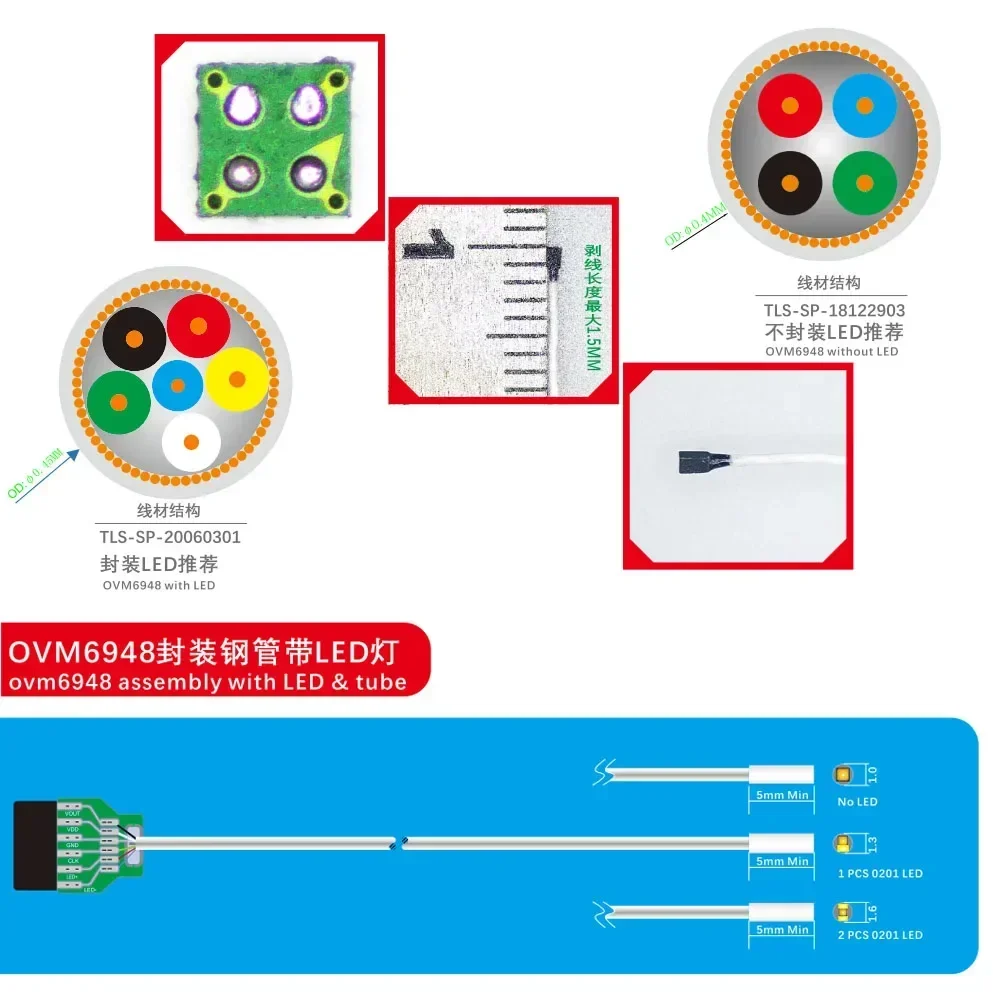 1mm  Borescope body parts supplier omnivision ov6948 inspection endoscope