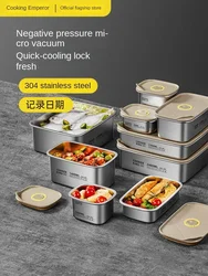 COOKER KING Crisper 304 Food-grade Stainless Steel Fruit Lunch Box Refrigerator Special Sealed Storage Box Home