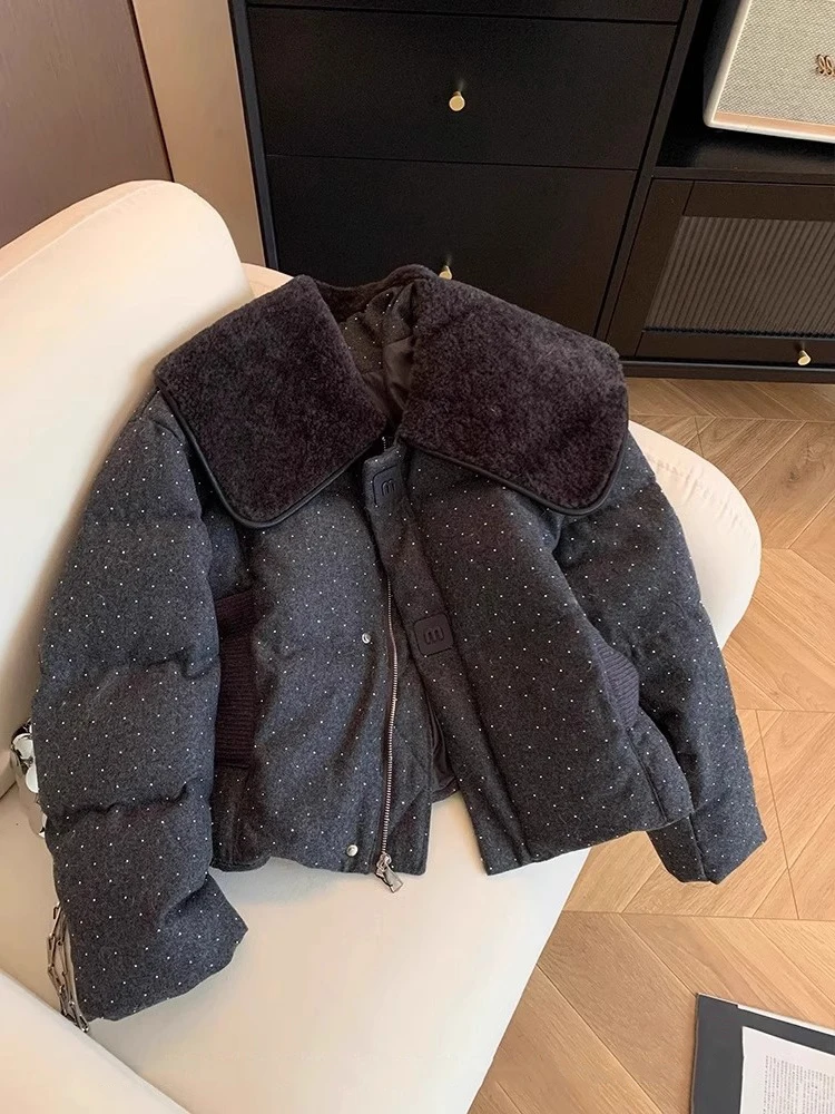 

Faionable High-End Cotton Jaet with Fur Collar Men's Casual Warmth Inter ort Size Autumn Winter Outerwear