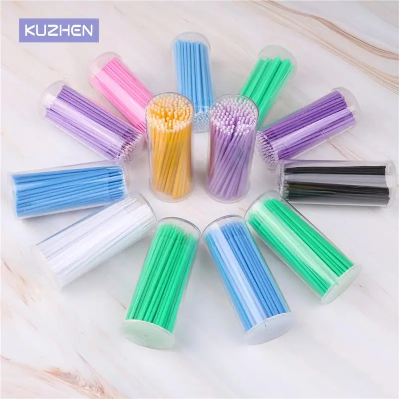 

Make Up Tools 100 Pcs/Pack colorful Disposable Individual Removing Swab Micro Brush Lash Makeup Eyelash Brushes