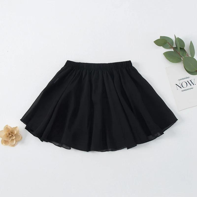 Children Girls Dance Tulle Skirt Ballet Short Skirts Tutu Stage Wear Mini Dance Skirt Pink Black Dance Skirts