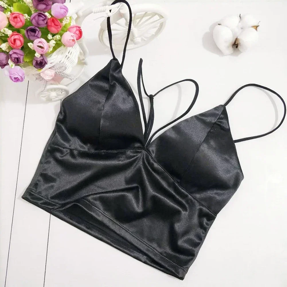 Fashion Casual Tank Top Camisole Mujer Sexy Corset Woman Clothes Ladies Ice Silk Bra Club Y2k Crop Tops Women Push Up Bustier