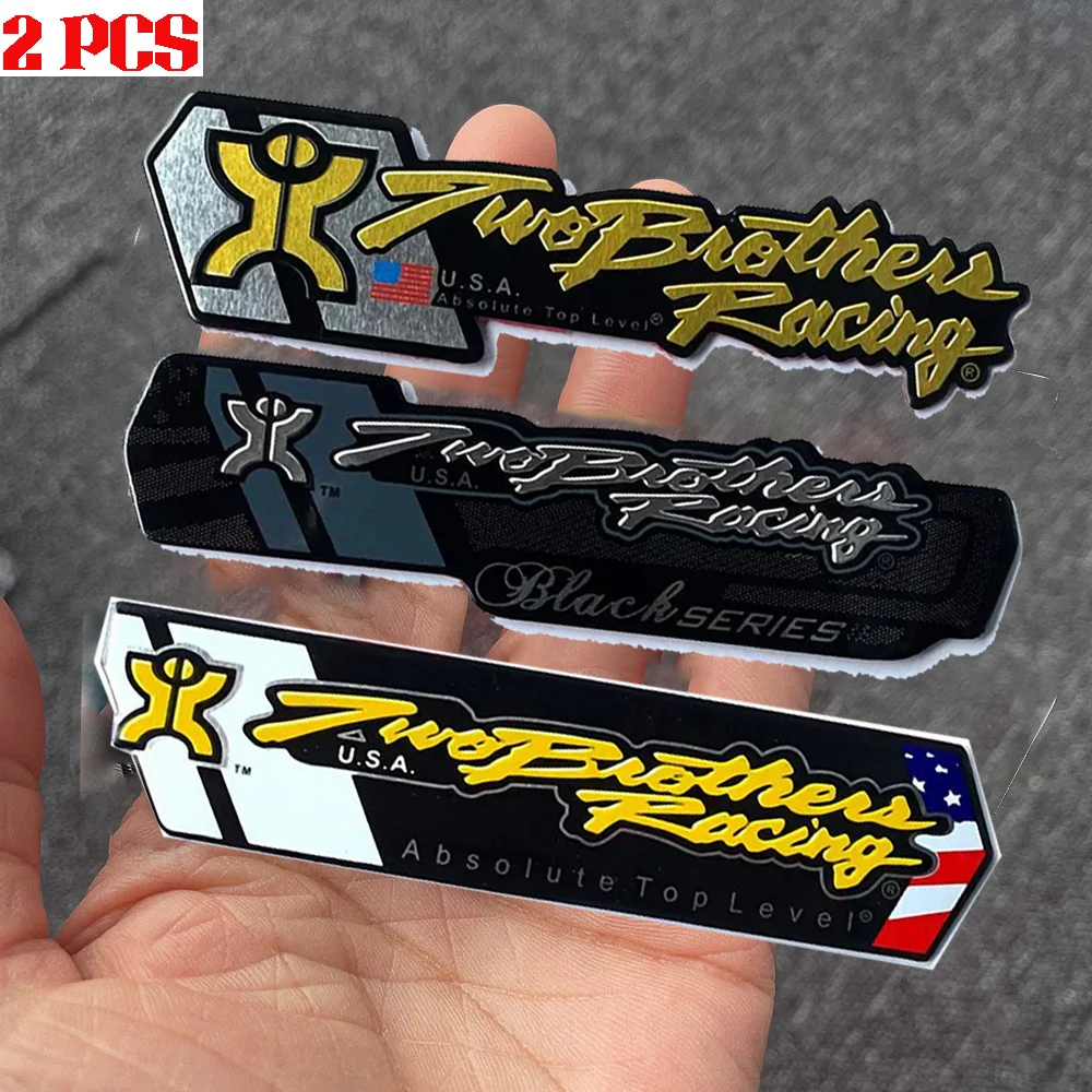 For Two Brother Logo Exhaust Sticker Kawasaki Honda Harley Daivdson Yamaha Suzuki Motorcycle Accessories Racing Tip Cap Pegatina